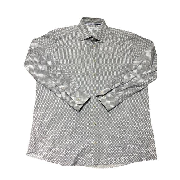 Eton Dress Shirt Mens XL 17 Large Blue Contemporary Formal Business High End - Picture 1 of 8